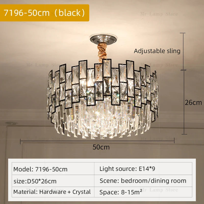 Afralia™ Crystal Chandelier: Modern Luxury Lighting for Living Room, Bedroom, Kitchen