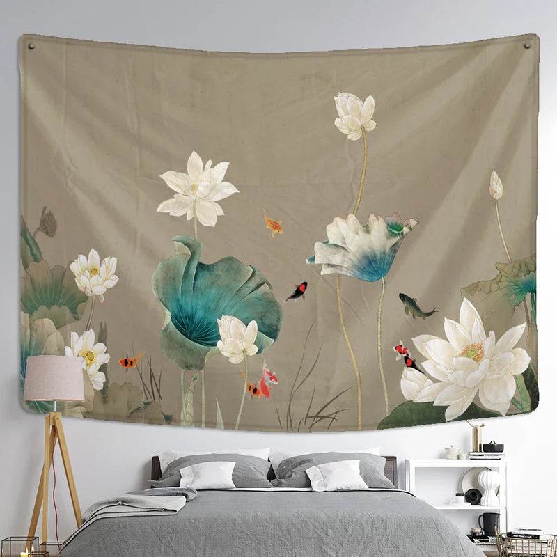 Lotus Leaf Wall Hanging Tapestry by Afralia™ - Bohemian Hippie Table Mat & Home Decor