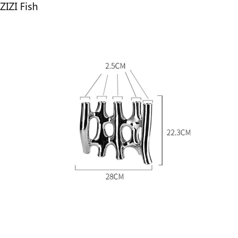 Afralia™ Ceramic Vase with Artificial Flowers | Modern Abstract Floral Living Room Decor