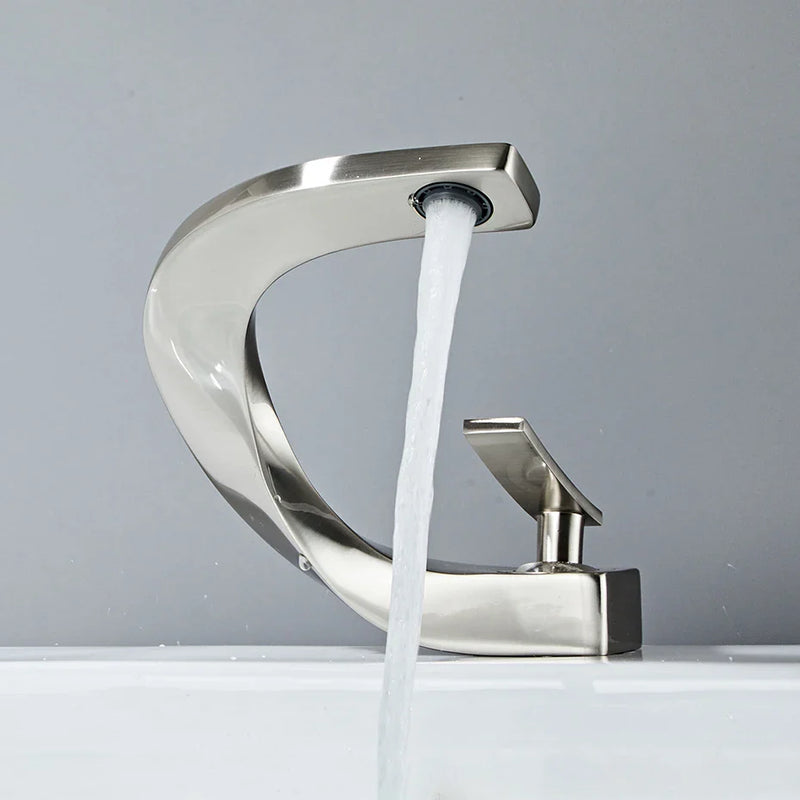 Afralia™ Basin Faucet Modern Brass Mixer Tap for Elegant Bathroom, Single Handle