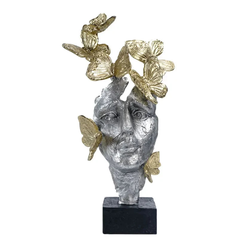 Afralia™ Resin Nordic Statue: Creative Home Decor for Living Room, Bedroom, Office