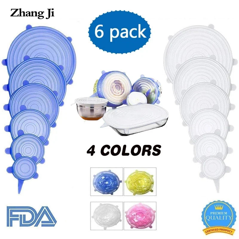 Afralia™ Silicone Stretch Lids Set of 6 - Reusable Universal Kitchen Accessories