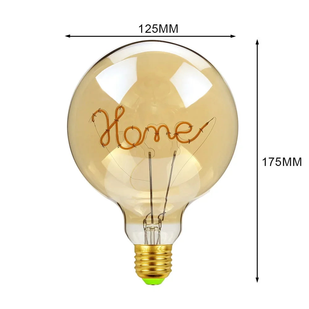 Afralia™ Retro LED Edison Bulb G125 E27 4W Warm White Vintage Lamp Light Bulb