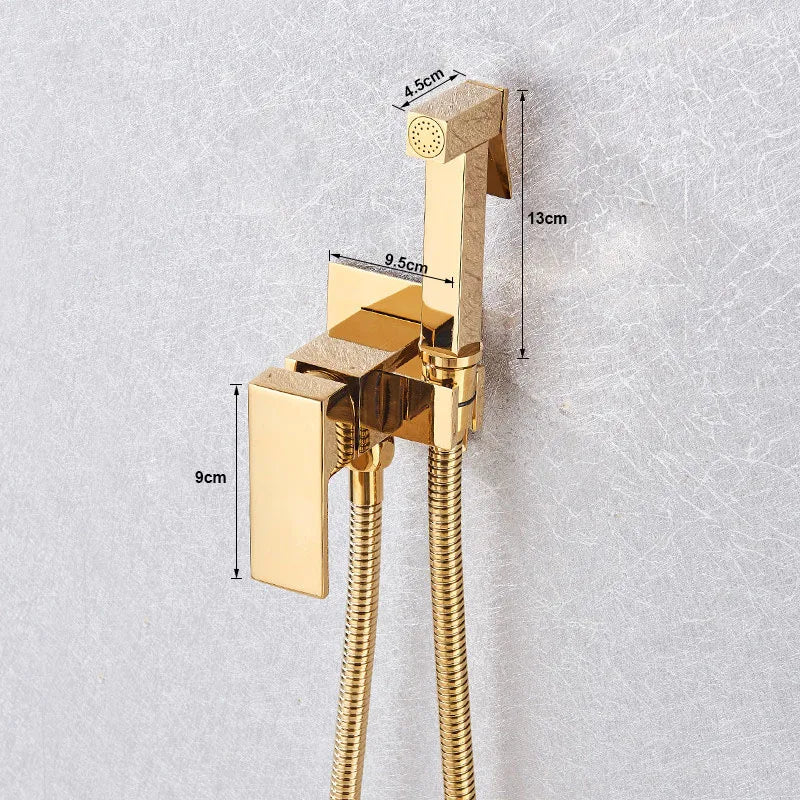 Afralia™ Rose Gold Bidet Faucet: High Pressure Toilet Washer, Wall Mounted Sprayer
