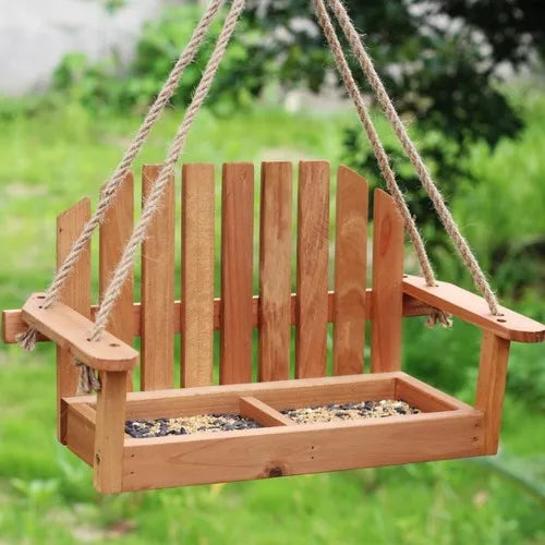 Afralia™ Bird Feeder Chair: Outdoor Garden Patio Decoration with Wooden Design