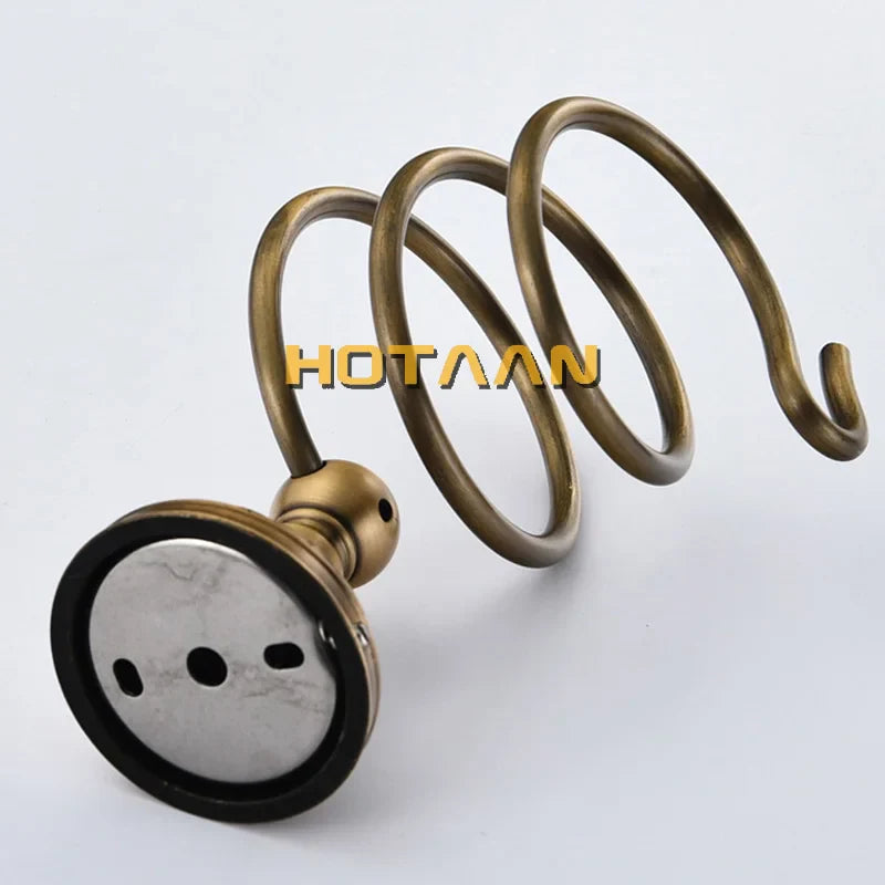 Afralia™ Wall Mount Hair Dryer Holder Stand Shelf Bathroom Organizer