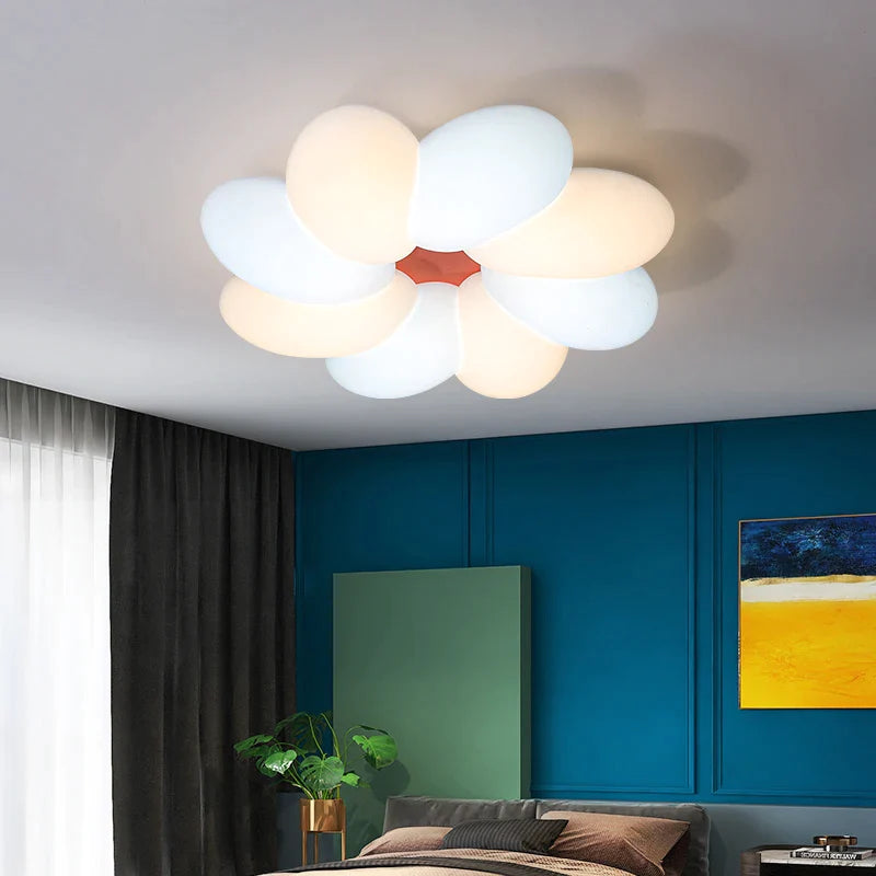 Afralia™ Nordic Cloud Flower LED Ceiling Study Lamp for Girls and Children's Room