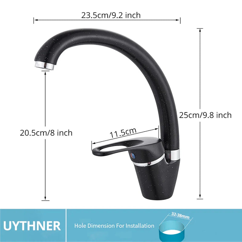 Afralia™ Brass Black Kitchen Sink Faucet Single Handle Swivel Spout Mixer Tap