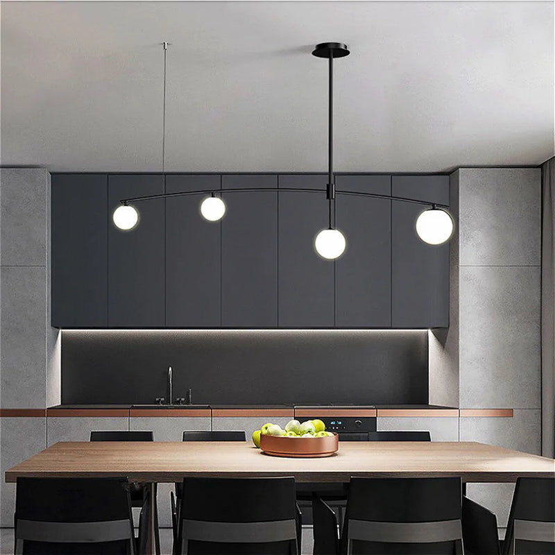 Afralia™ Glass Ball Chandelier: Modern Minimalist Lighting for Bar, Kitchen, Restaurant