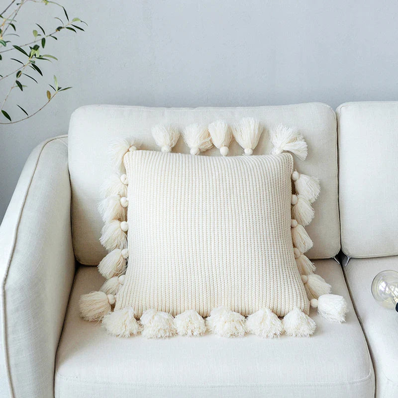 Afralia™ Knit Cushion Cover in Solid Colors - Soft 45*45cm Pillow Case for Sofa, Bed, Nursery