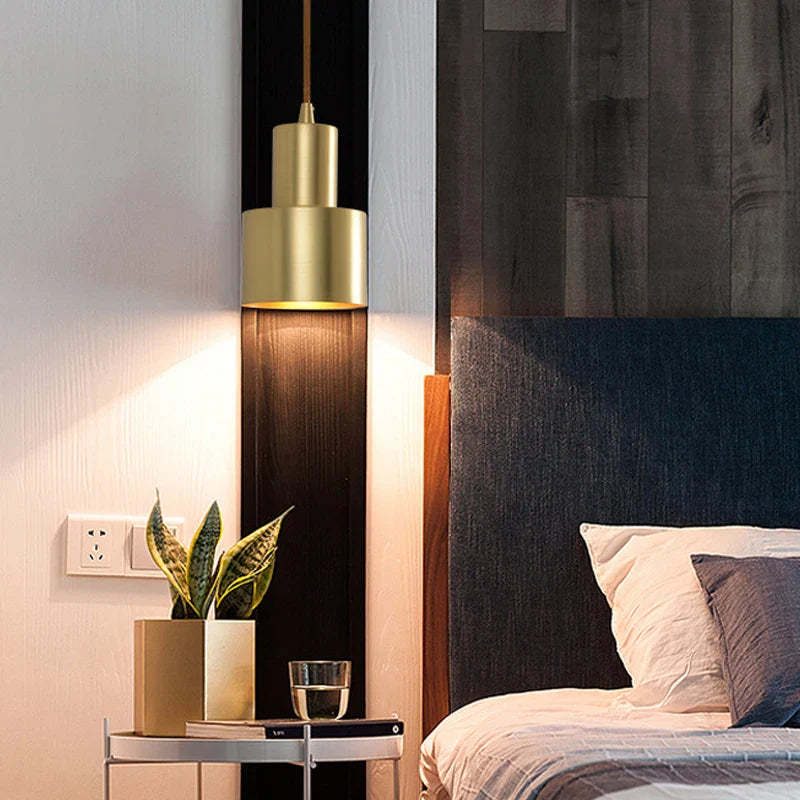Afralia™ Brass Finish LED Pendant Light for Dining Room, Bedroom & Bar