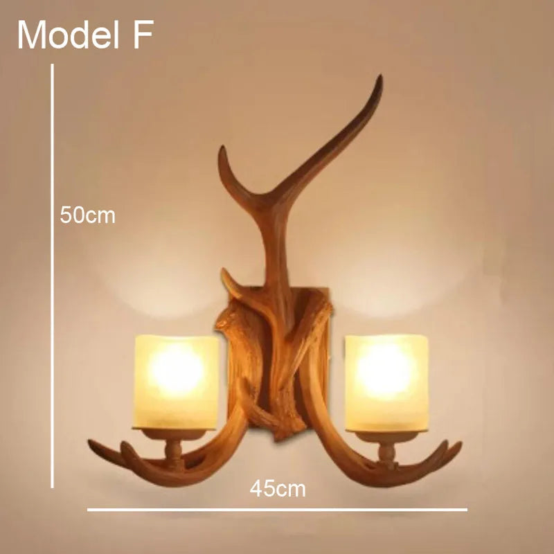 Afralia™ Deer Horn Resin Wall Lamp with Warm White LED Light