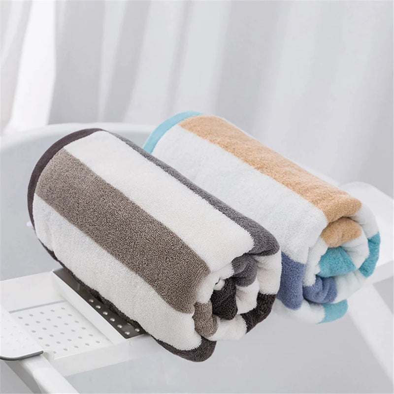 Afralia™ Luxury Striped Cotton Bath Towel for Adults - 90*180 Size