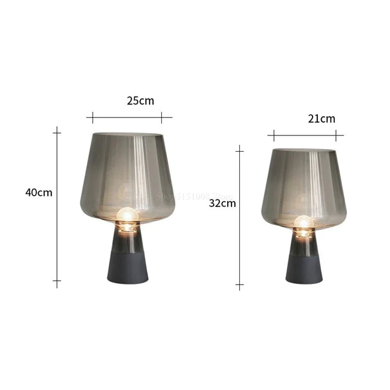 Afralia™ Glass Cement Base LED Table Lamp for Living Room Bedroom Desk Light