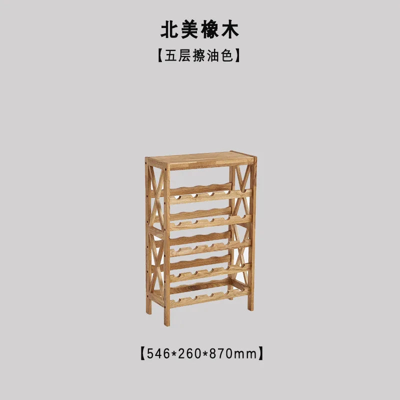 Afralia™ Oak Wood Wine Rack Cabinet Display Shelf for 25-40 Bottles