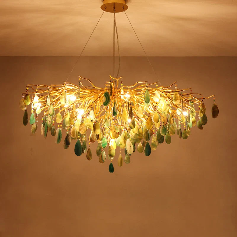 Afralia™ Agate Designer LED Chandelier for Dining & Foyer Room