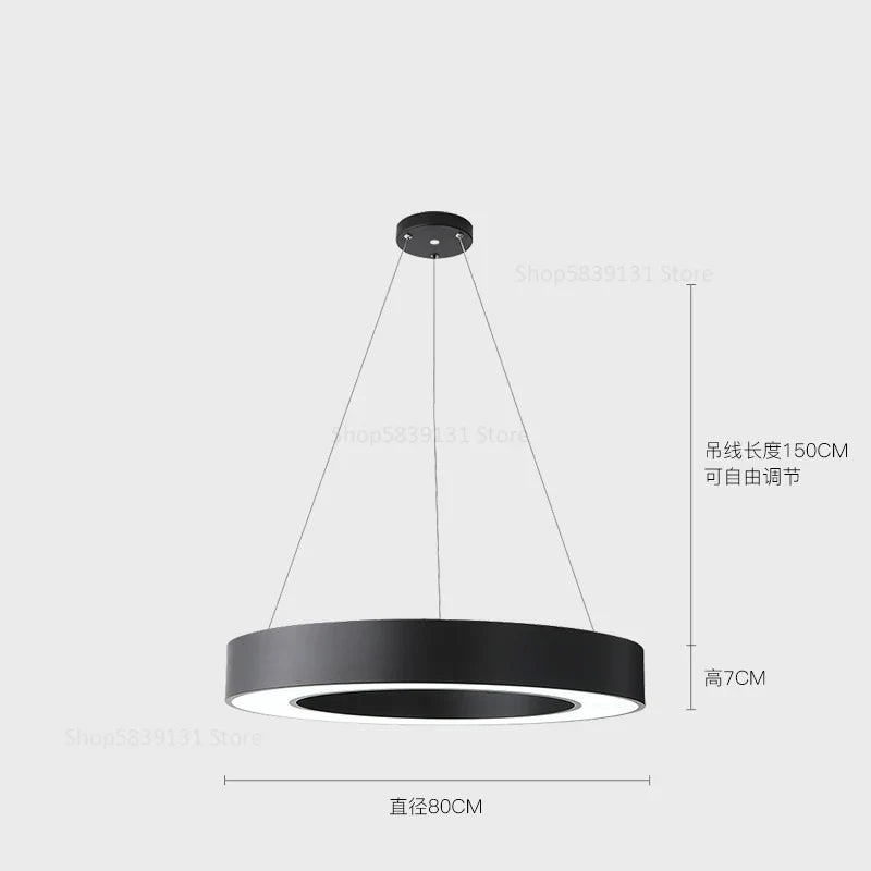 Afralia™ Modern Minimalist Metal Circle Pendant Lights with LED, for Office & Living Room Decor