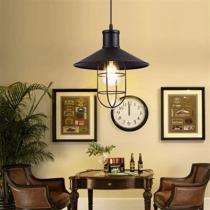 Afralia™ Iron Dome Industrial Pendant Light for Cafe Bar Home Decor