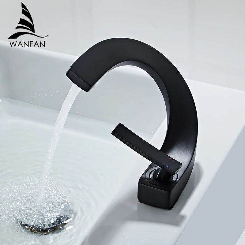 Afralia™ Basin Faucet Modern Brass Mixer Tap for Elegant Bathroom, Single Handle