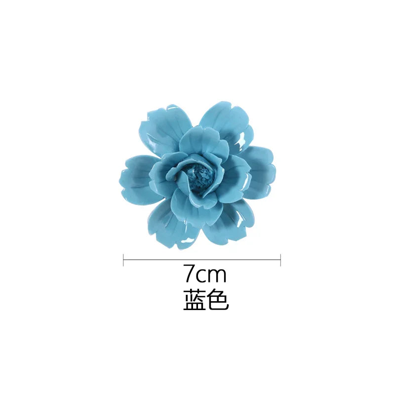 Afralia™ Ceramic Peony Wall Hanging Decoration - Handmade 3D Relief Craft