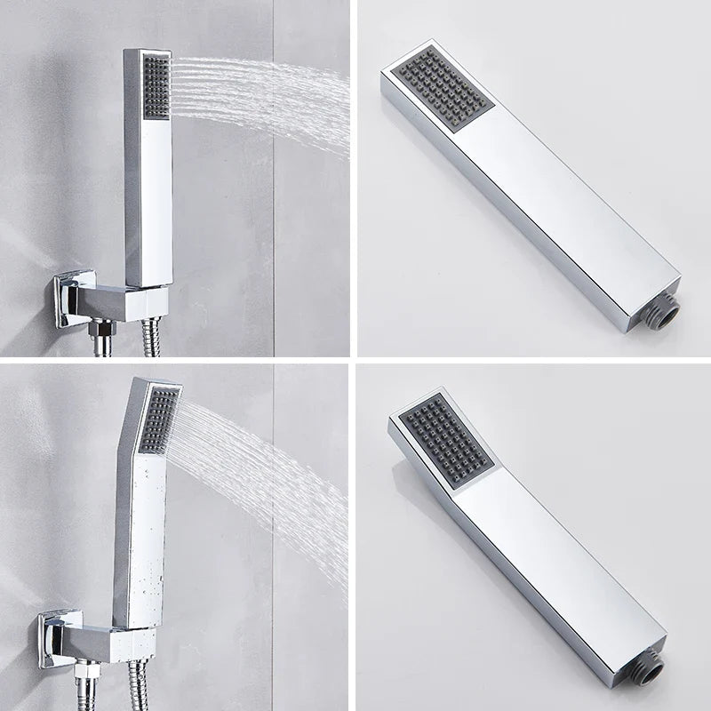 Afralia™ ABS Plastic Hand Shower with Hose, Bracket | Wall Mounted Handheld Shower