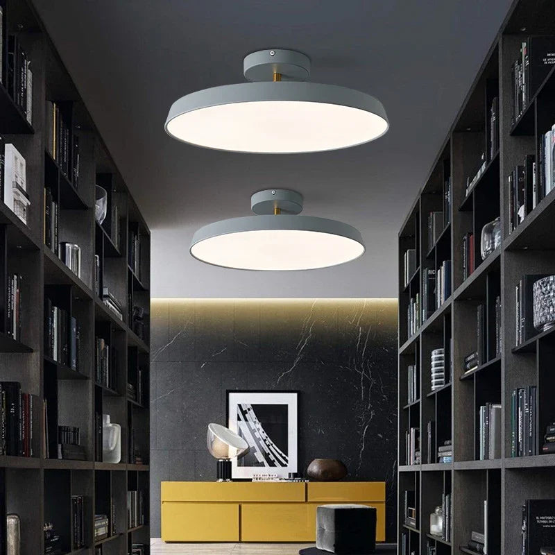 Afralia™ Nordica Dimmable LED Ceiling Light, Modern Round Aluminum Designer Lamp