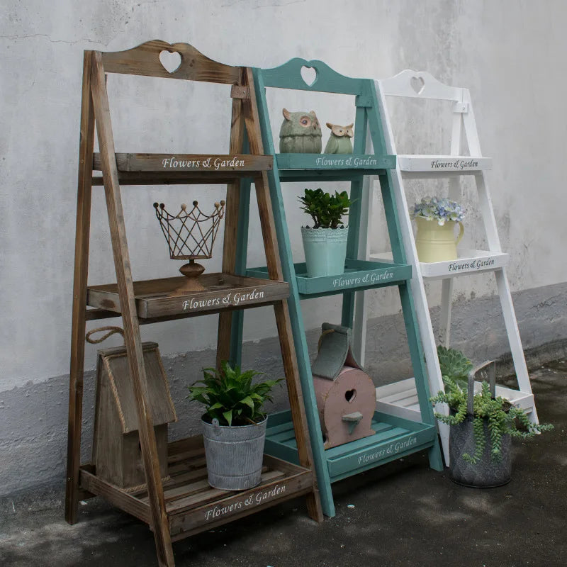Afralia™ Retro Solid Wood Plant Stand - Multi-layer Floor Type Design