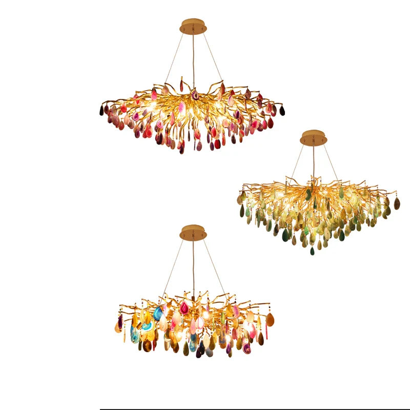 Afralia™ Agate Designer LED Chandelier for Dining & Foyer Room