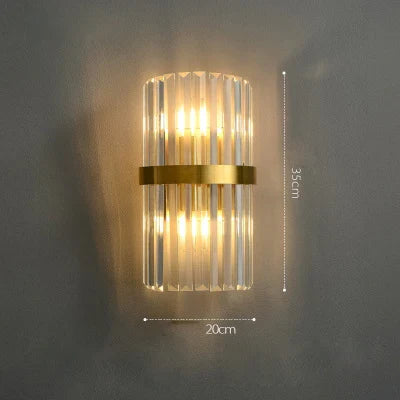 Afralia™ Art Deco LED Stainless Steel Crystal Wall Sconce, Bedroom Corridor Golden Black Wall Light