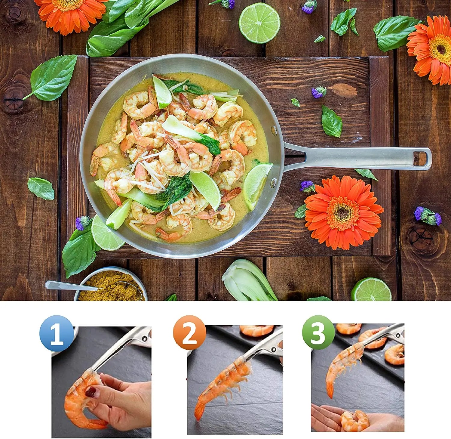 Afralia™ Stainless Steel Shrimp Peeler Deveiner Tool Kitchen Seafood Cleaner