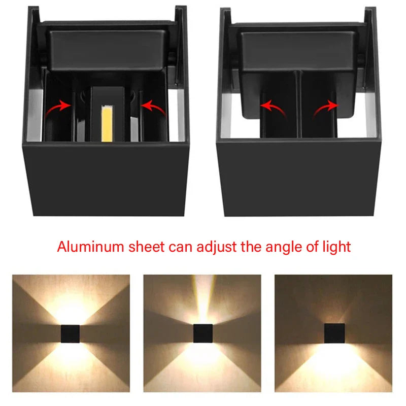 Afralia™ Waterproof 12W LED Wall Lamp, Indoor/Outdoor Adjustable Sconce for Courtyard, Porch, Bedroom