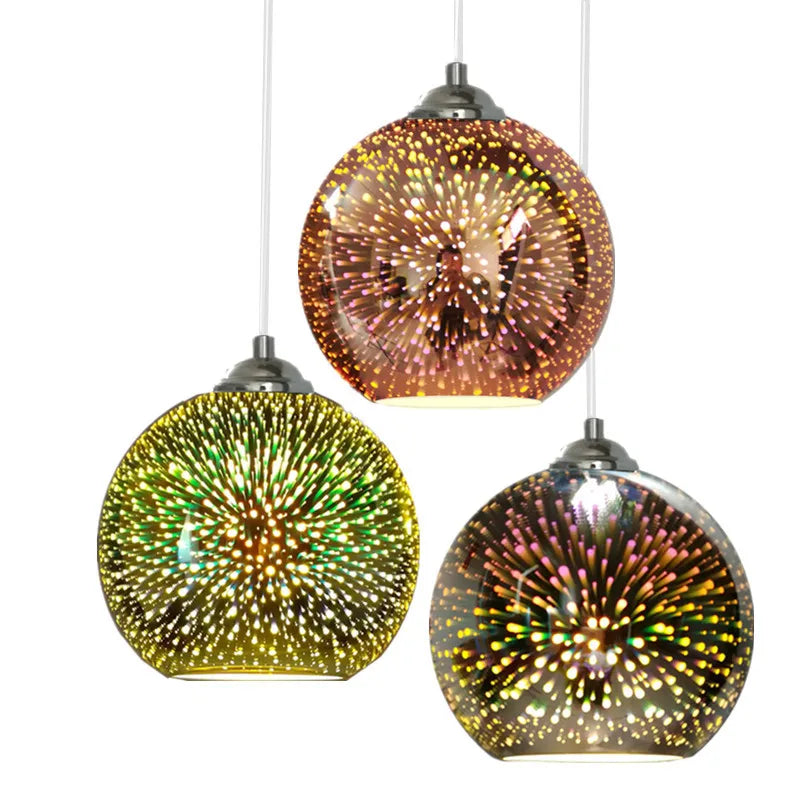 Afralia™ Colorful 3D Glass Pendant Lights for Kitchen, Bar, Dining Room - Modern Minimalist Fixture