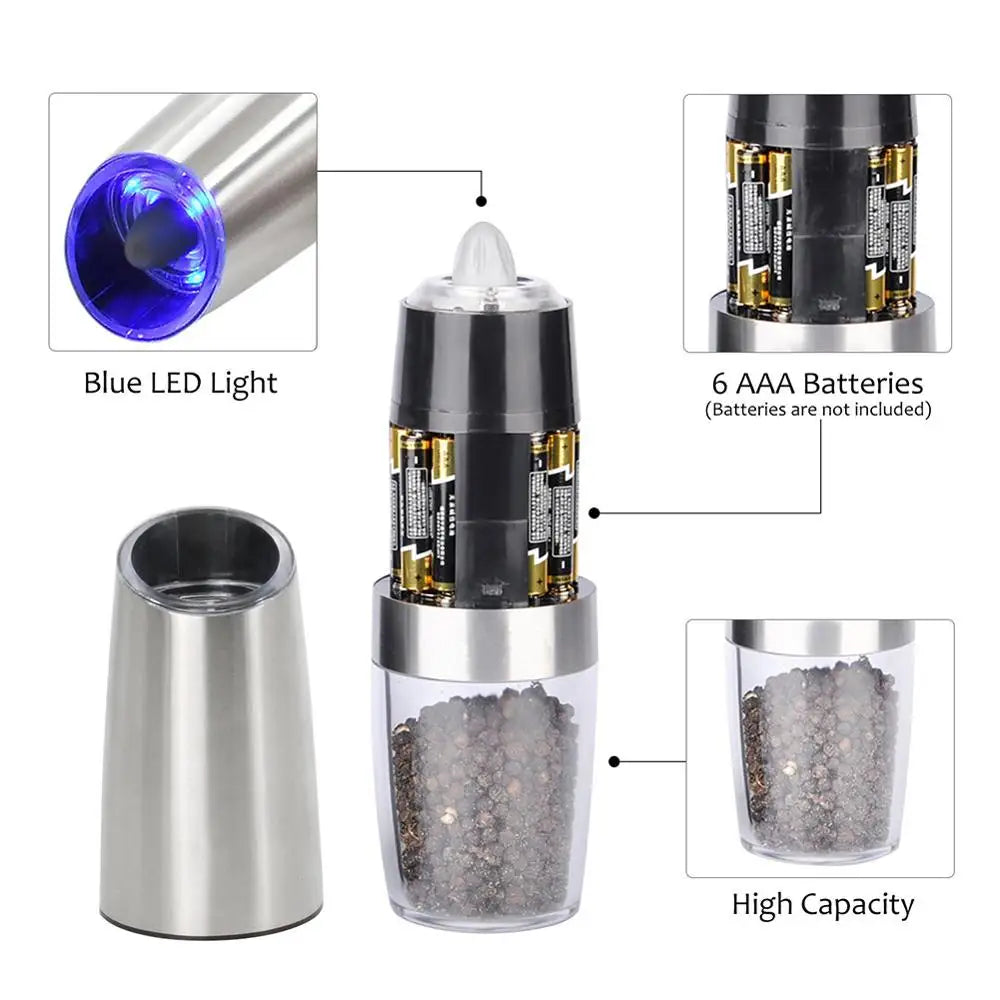 Afralia™ Electric Spice Mill Pepper Grinder Salt Shaker Kitchen Accessory