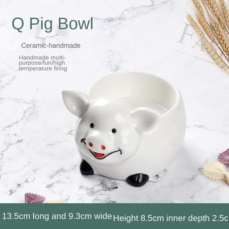 Afralia™ Duck Ceramic Dessert Bowl Snack Sushi Storage Breakfast Bowl