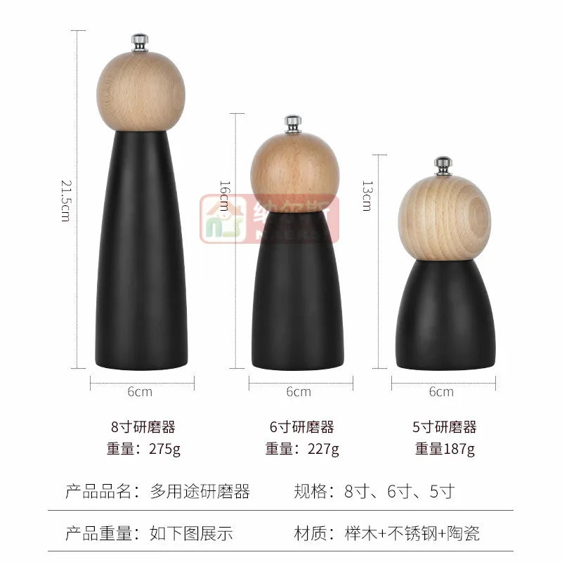 Afralia™ Wooden Pepper Mill Ceramic Core Spice Grinder