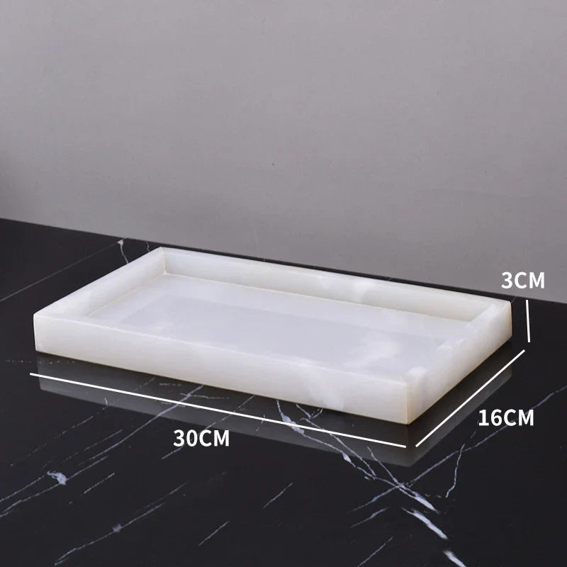 Afralia™ White Onyx Marble Bathroom Set Luxury Bathroom Accessories