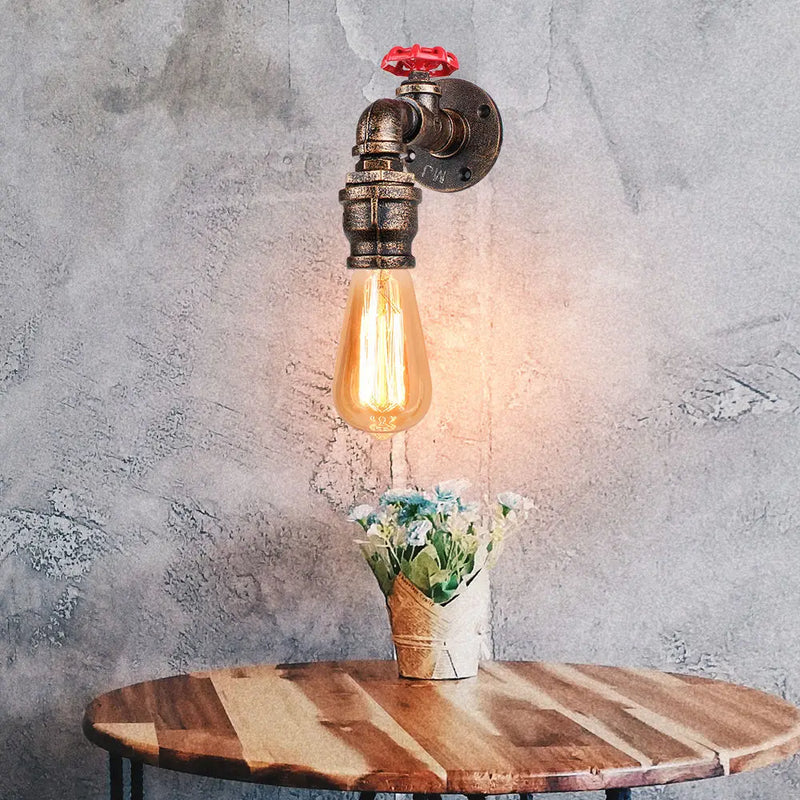 Afralia™ Rustic Industrial Iron Pipe Wall Light for Loft Bedroom & Restaurant Lighting