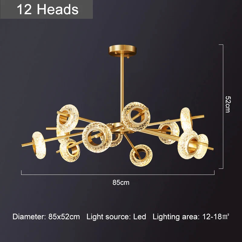Nordic Golden Crystal Circle LED Chandelier by Afralia™ for Elegant Indoor Decor