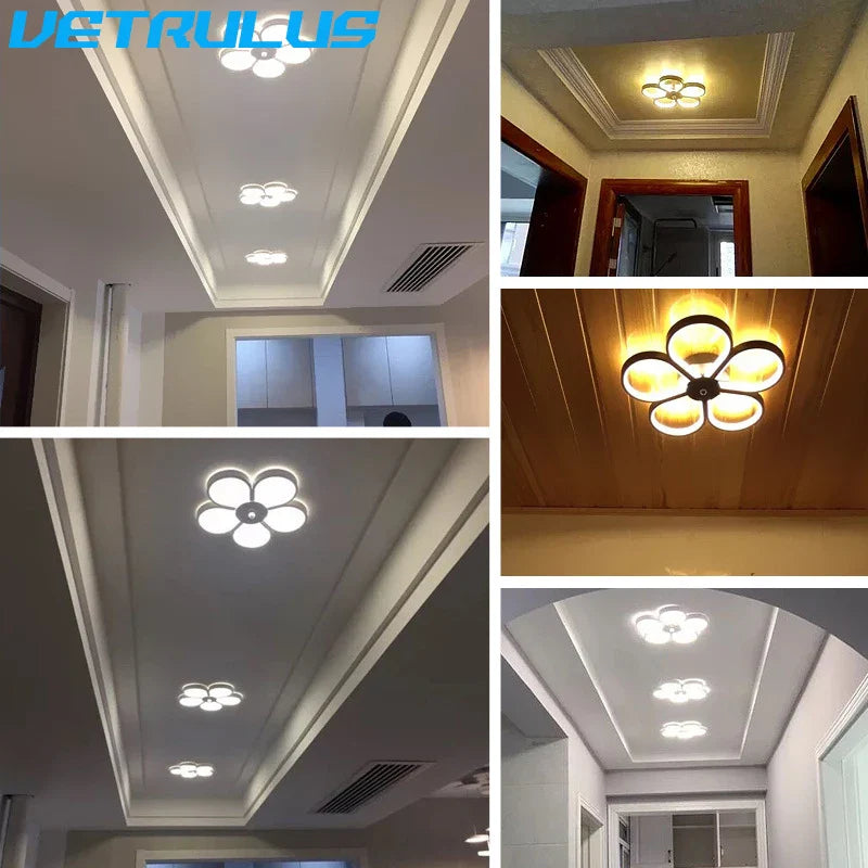 Afralia™ Acrylic Flower Twisted LED Chandelier Ceiling Lamp for Living Room, Hotel Decor