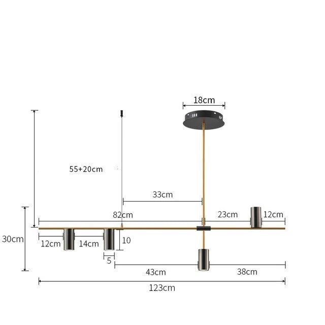 Afralia™ Modern Gold Tube Chandelier: Minimalist Design for Dinning, Bedroom & Home