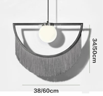 Afralia™ Coloured Tassel Glass Ball Pendant Light for Boho Minimalist Style Bedroom & Restaurant