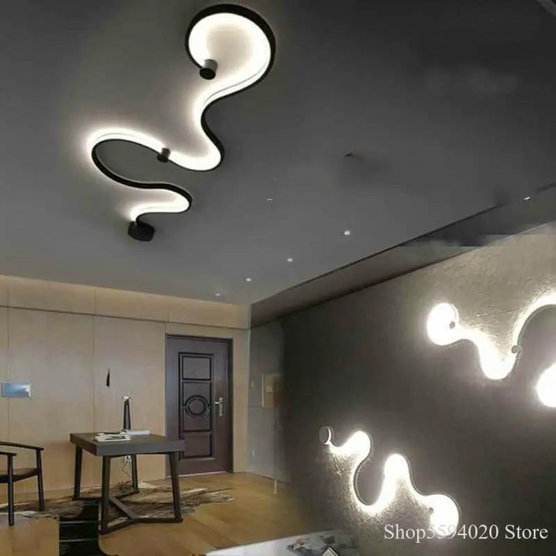 Afralia™ Snakelike LED Wall Lamp for Living Room Bedroom Home Decor