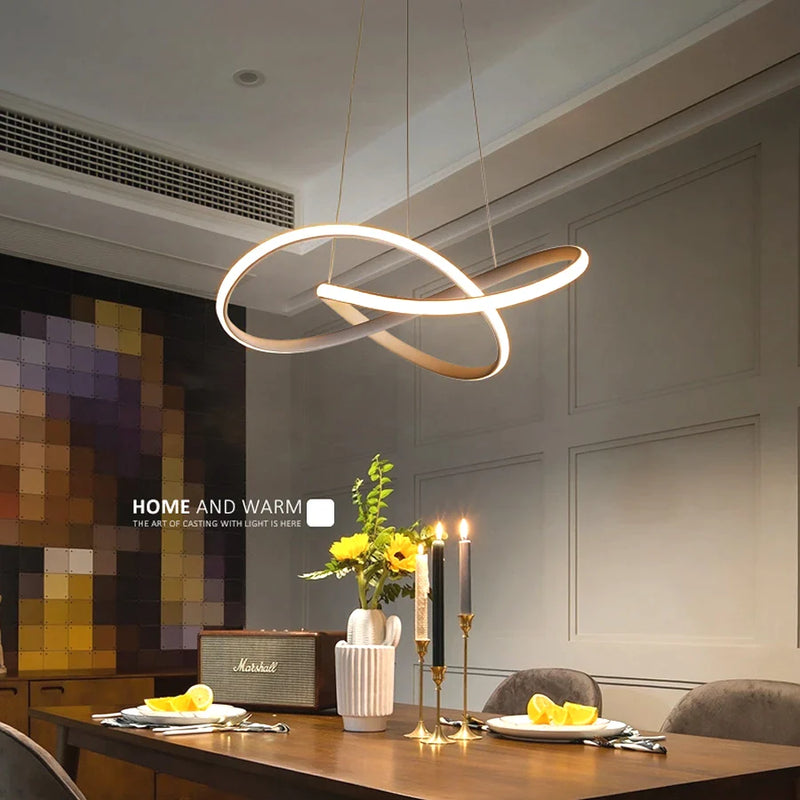 Afralia™ LED Irregular Aluminum Acrylic Chandelier for Dining Room Pendant Lighting