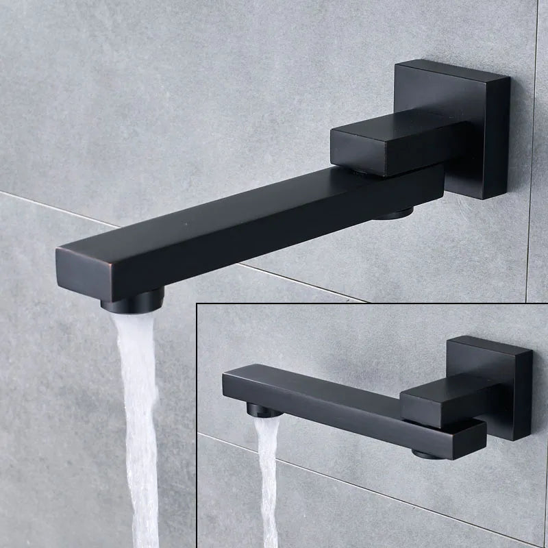 Afralia™ Black Shower Set with Handshower and Rotate Bath Spout