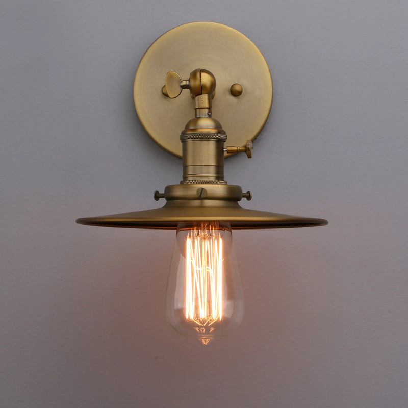 Afralia™ Permo 1-Light Industrial Wall Sconce in Antique Finish with Crafted Canopy