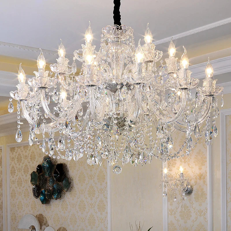 Afralia™ Crystal Chandelier Lighting: Modern European Gold/Silver Style, Clear K9 Hanging Lights