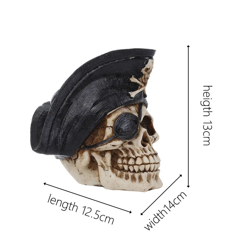 Afralia™ Pirate Captain Skull Sculptures Collection for Personalized Fashion & Halloween Decor