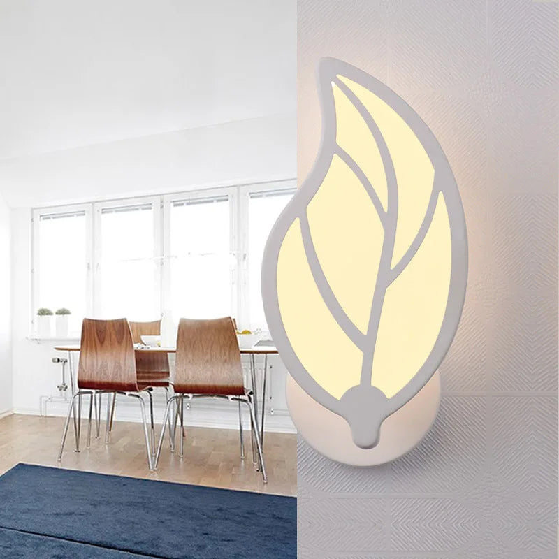 Afralia™ Leaf Shape LED Wall Sconce for Living Room Bedroom Decor