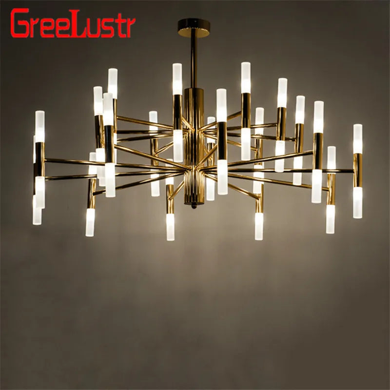Afralia™ Modern Tube G4 LED Chandelier for Living Room Art Suspended Lamp