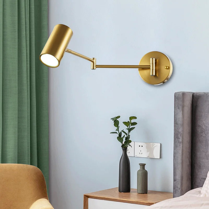 Afralia™ Long Double-Arm Swing Wall Lights for Bedroom and Study - Nordic Adjustable Sconce Lighting